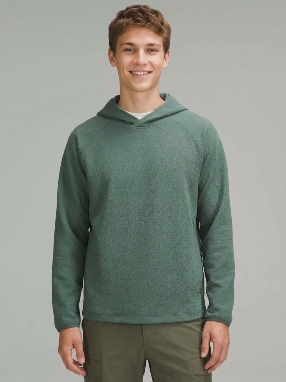 EUC Lululemon Textured Spacer Pullover Hoodie Green SIZE S